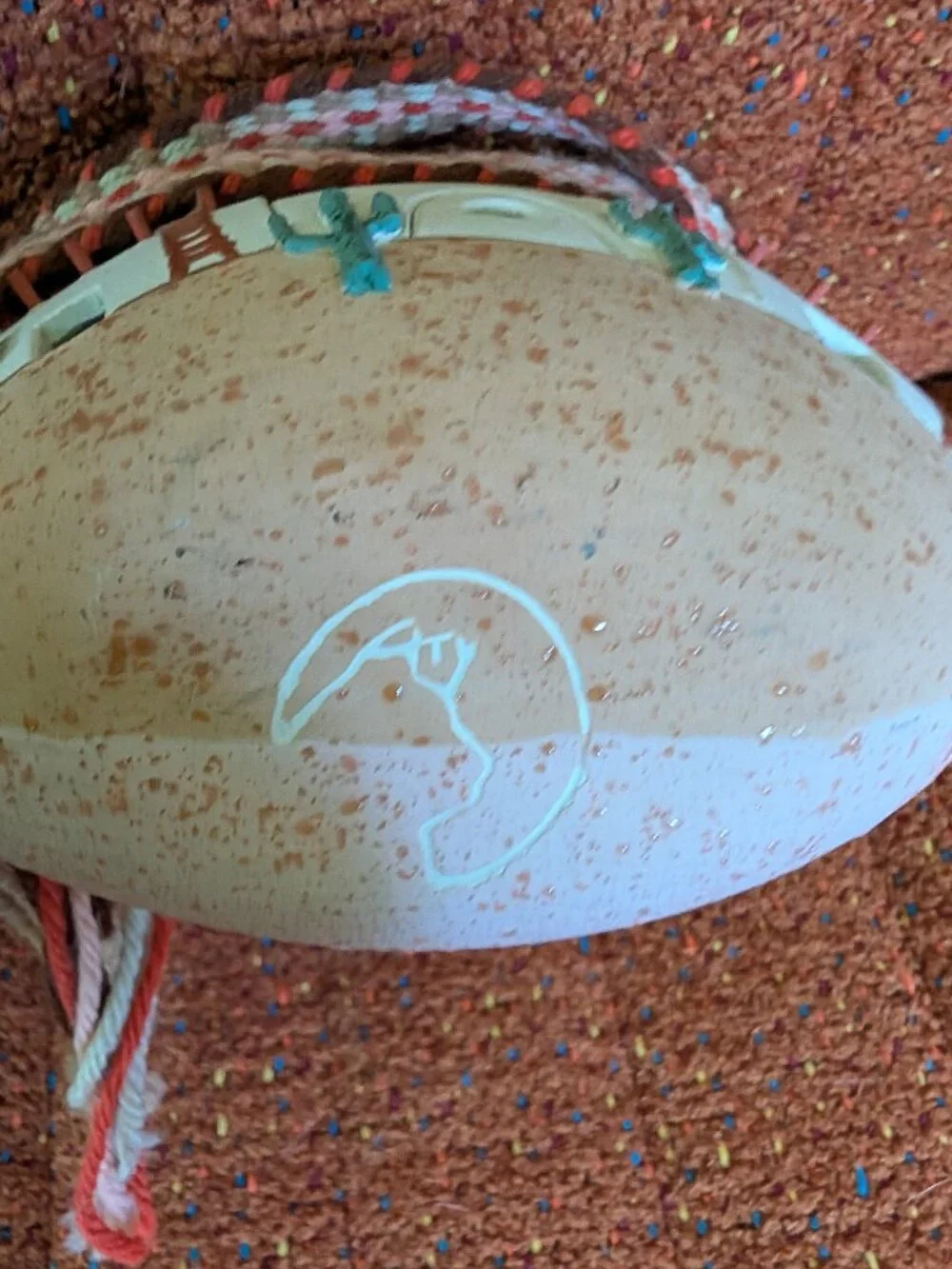 Southwestern Native American Pottery Canteen with Village